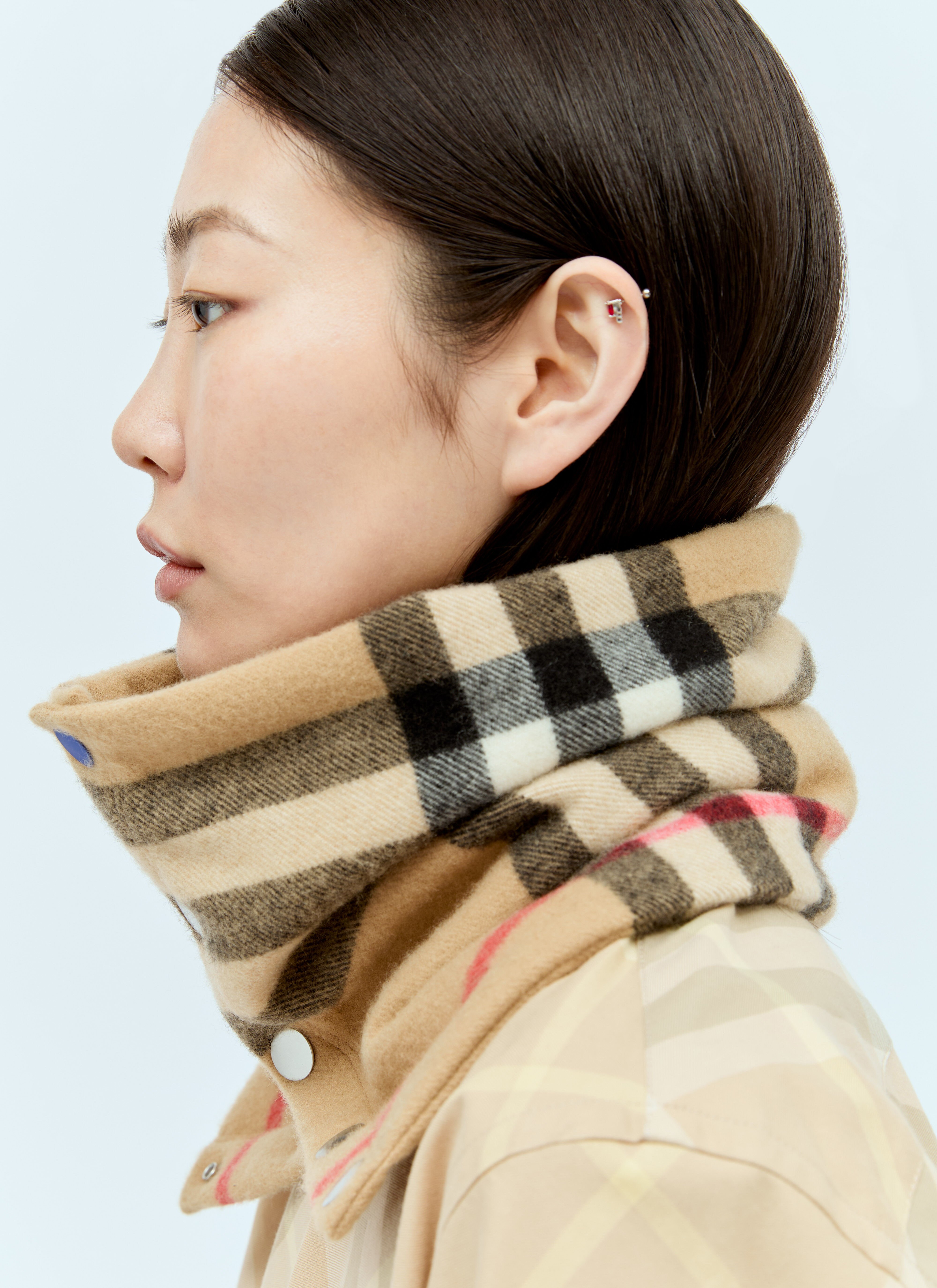 TOTEME Check Cashmere Snood Camel tot0255048