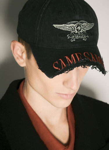 Martine Rose Cut Peak Baseball Cap Black mtr0158017