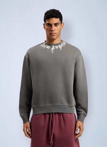 Neck Logo Regular Crewneck Sweatshirt Palm Angels Neck Logo Regular Crewneck Sweatshirt Grey pma0162051