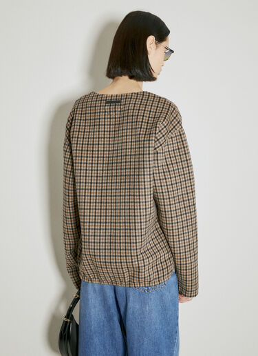 カシュゴラチェックトップ Prada カシュゴラチェックトップ ブラウン pra0254018