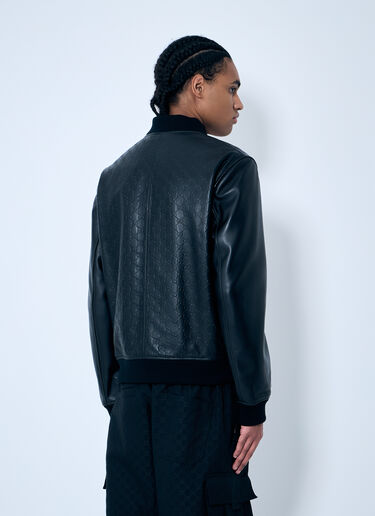 Gucci Embossed GG Leather Bomber Jacket Black guc0159053