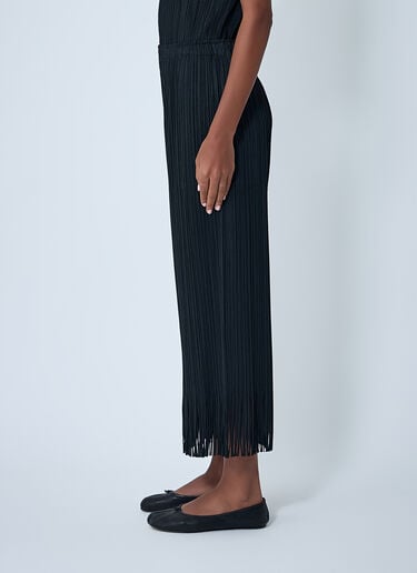 Pleats Please Issey Miyake Fringe Pleated Pants Black plp0262008