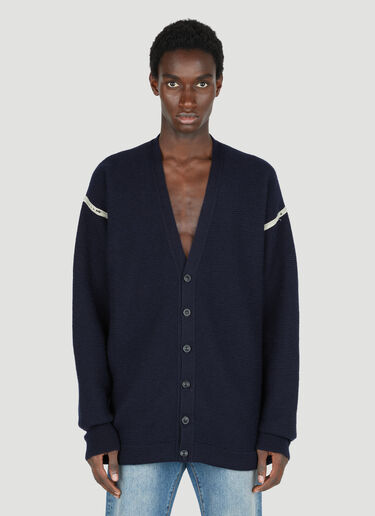 Maison Margiela Elbow Patch Knit Cardigan Navy mla0154006