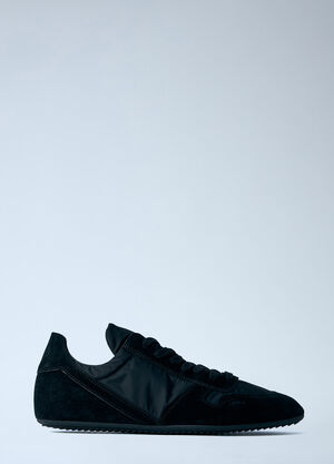 Rick Owens Minimal Suede-Trimmed Sneakers Black ric0163040