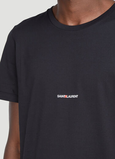 Saint Laurent 徽标印花 T 恤 黑色 sla0140011