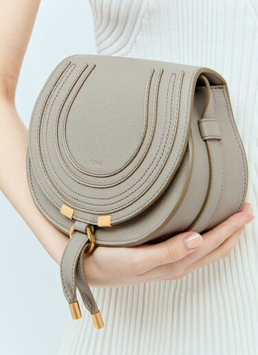 Chloé Marcie Small Saddle Bag Grey chl0256019