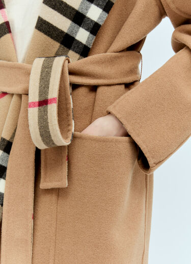 Wool Wrap Coat Burberry Wool Wrap Coat Brown bur0255020
