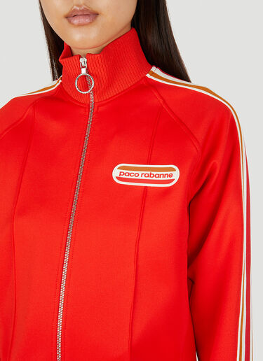 Rabanne Logo Patch Track Sweatshirt Red pac0250015