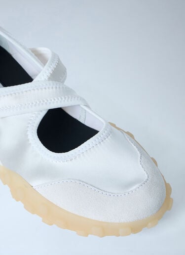 Jil Sander Satin Strap Slip-On Shoes White jil0264013