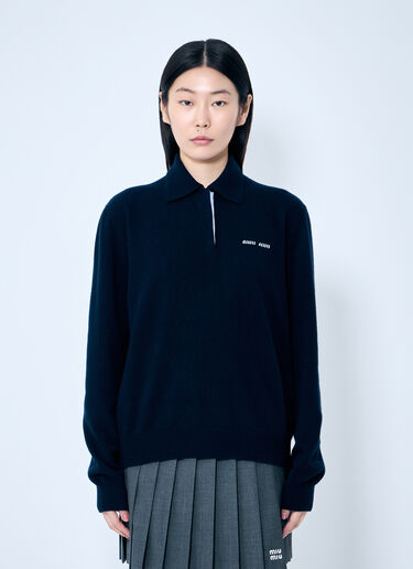 Miu Miu Cashmere Polo Sweater Black miu0359002