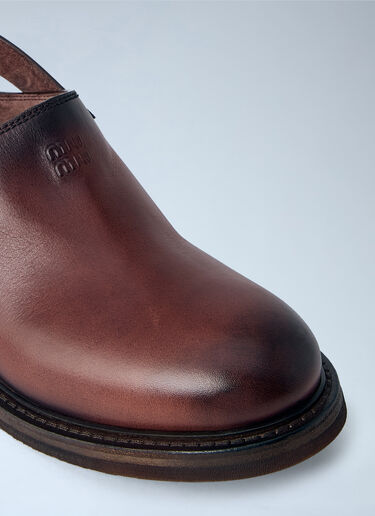 Miu Miu Foule Leather Mules Brown miu0264113