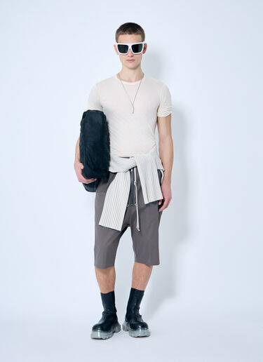 Layered Short Sleeve T-Shirt Rick Owens Layered Short Sleeve T-Shirt Beige ric0159007