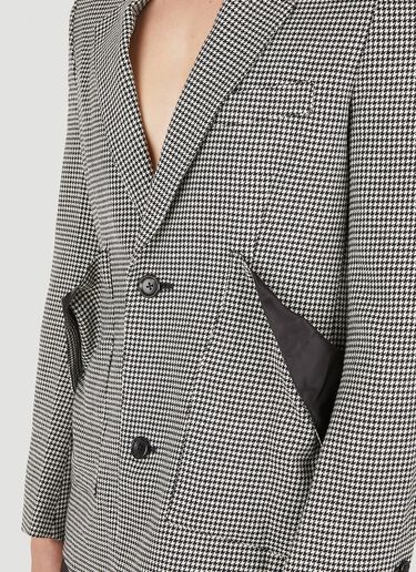 Sulvam Houndstooth Raw Hem Blazer Grey sul0150005