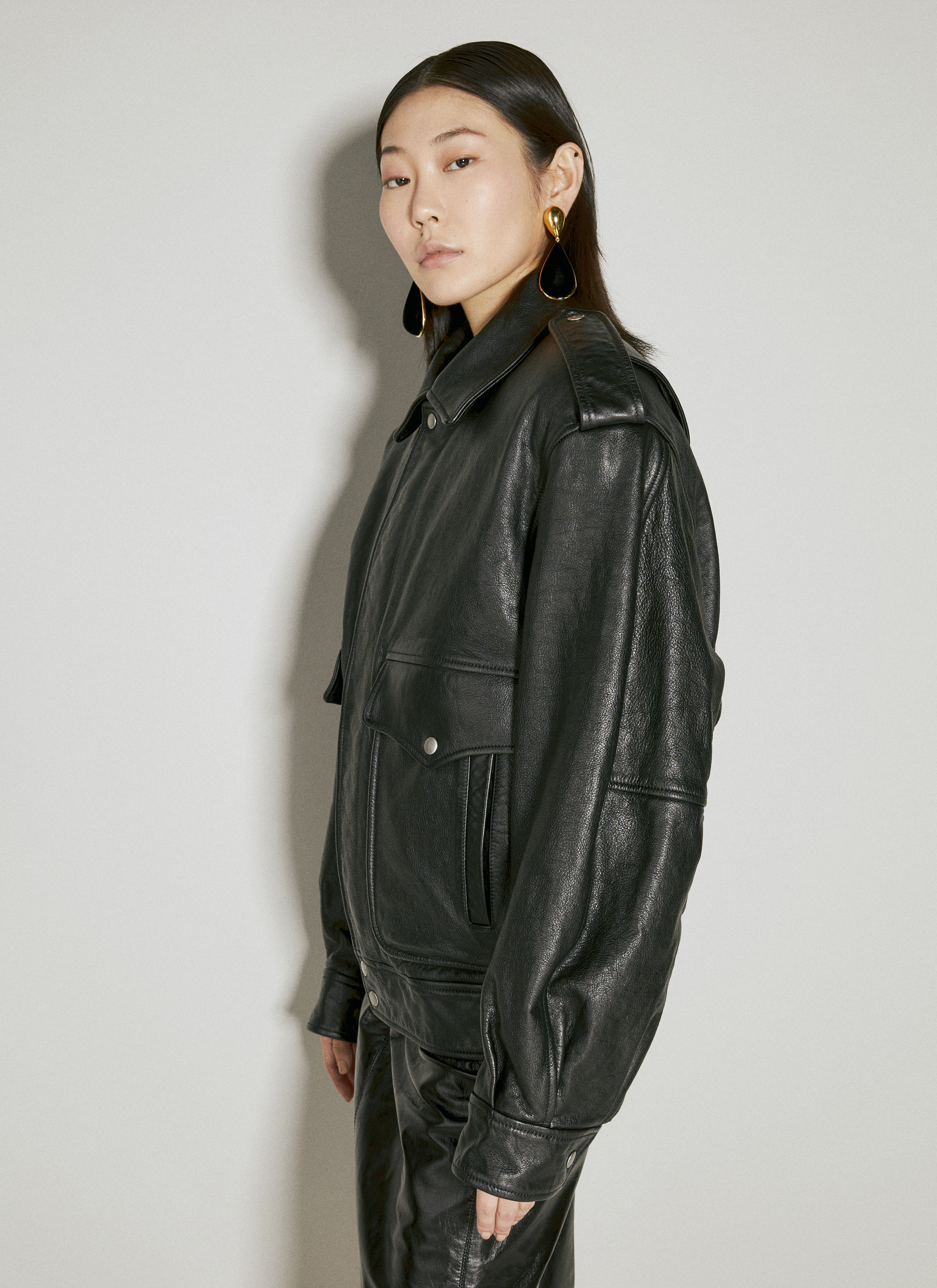 Saint laurent leather jacket sale new arrivals