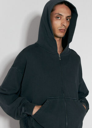 Saint Laurent Luster Zip-Up Hooded Sweatshirt Brown sla0156018
