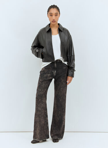 Acne Studios 皮革拉链夹克 黑色 acn0258001