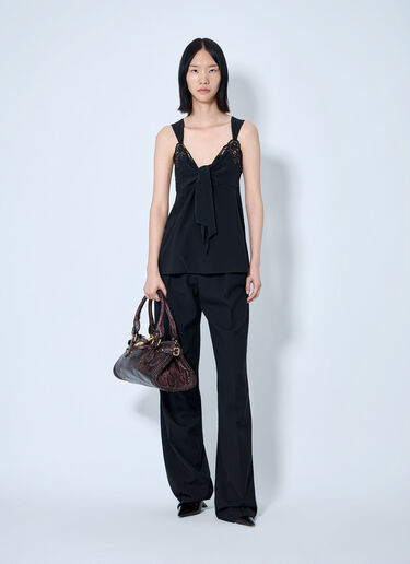 LN-CC® - Chloé: Lace-Trim Silk Crêpe Camisole - Black Chloé Lace-Trim Silk Crêpe Camisole Black chl0264006