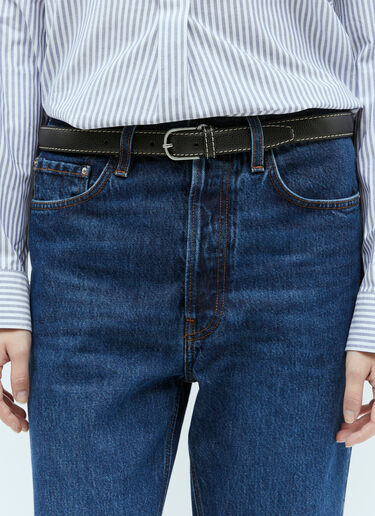 TOTEME Slim Leather Belt Black tot0255049