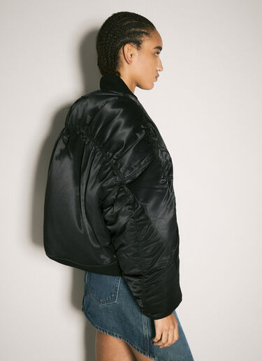 Mugler Satin Bomber Jacket Black mug0258002