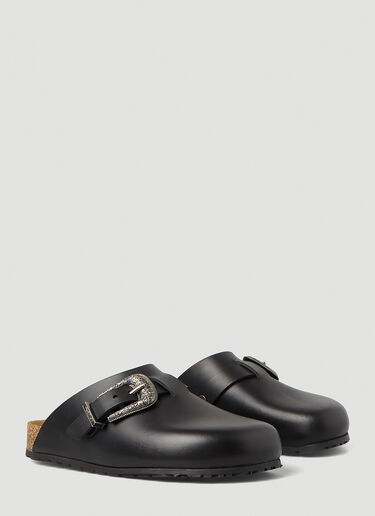 Saint Laurent Western Buckle Mules Black sla0147029