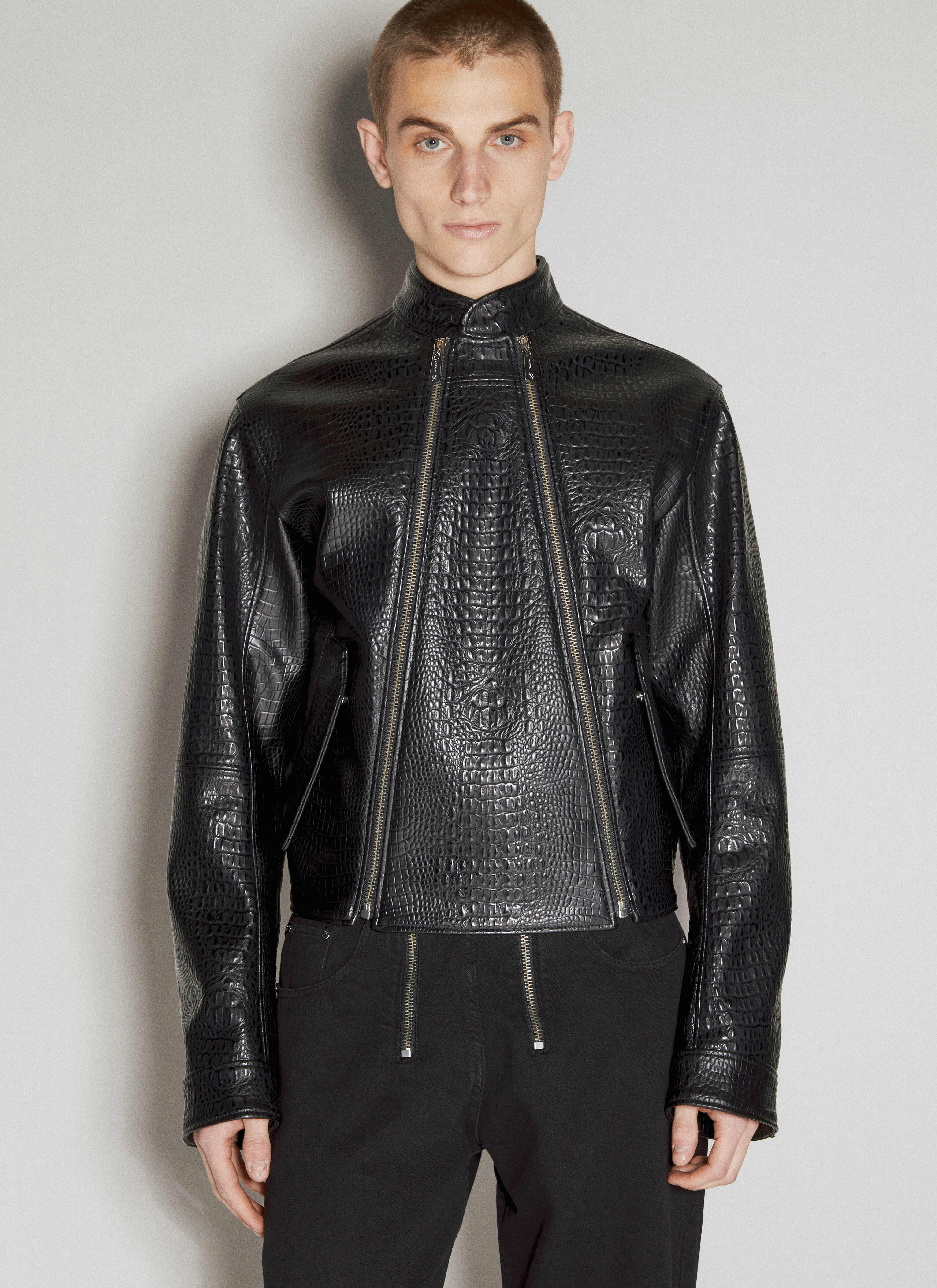 Balmain Double-Zip Biker Jacket Black bln0153010