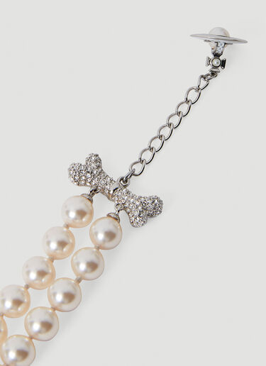 Vivienne Westwood Faustine Pearl Choker Necklace White vvw0251089