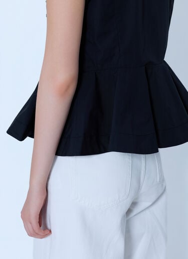 LN-CC® - GANNI: Compact Poplin Collar Blouse - Black GANNI Compact Poplin Collar Blouse Black gan0265038