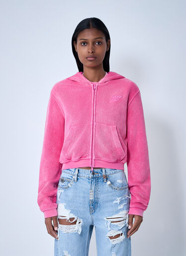 Logo Motif Zip-Up Sweatshirt Alexander Wang Logo Motif Zip-Up Sweatshirt White awg0261031