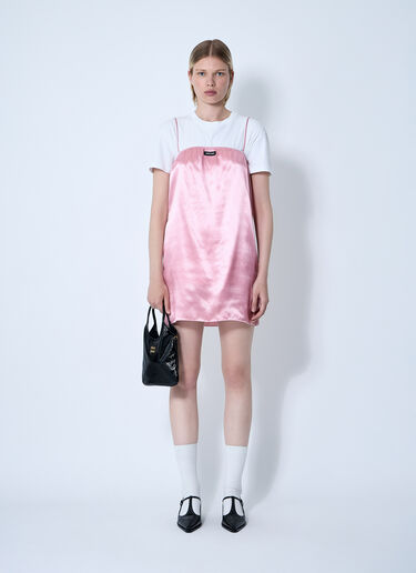 Miu Miu Satin Dress Pink miu0261008