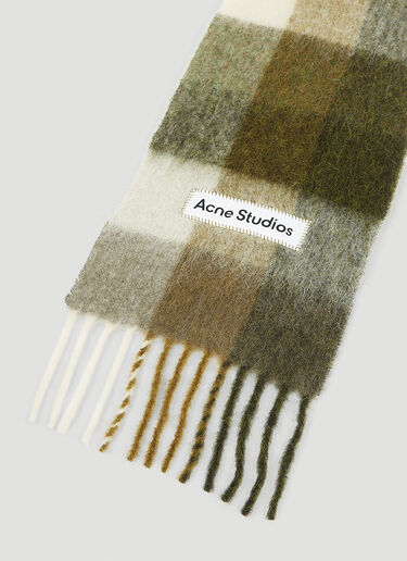 Acne Studios 徽标贴饰格纹围巾 绿色 acn0154039
