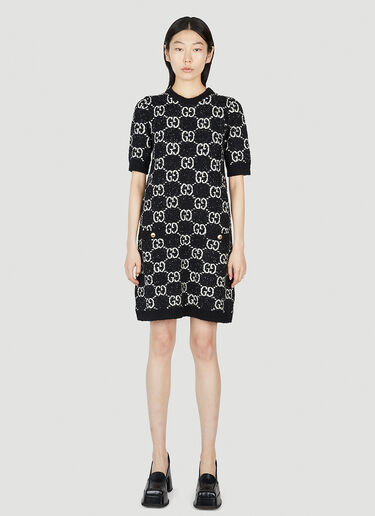 Gucci GG Jacquard Short Sleeve Dress Black guc0251216