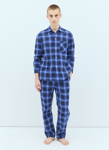 Tekla Plaid Pyjama Pants Blue tek0355009