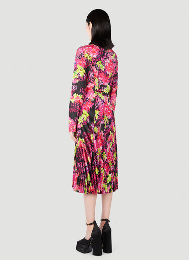 Versace Floral Logo Midi Dress Pink vrs0251013