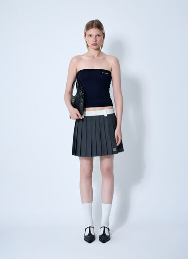 Miu Miu Logo Motif Tube Top Blue miu0261004