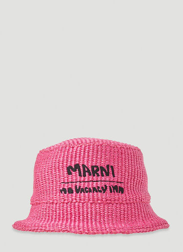 Marni x No Vacancy 우븐 버킷 햇 핑크 mvy0253007