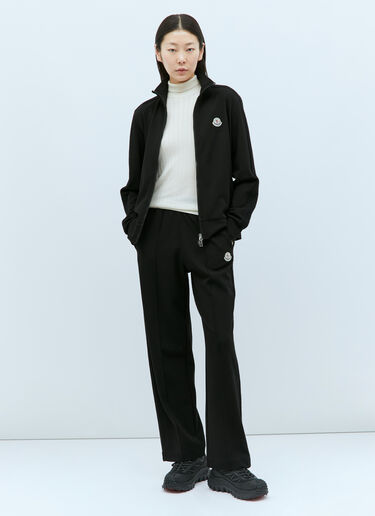 Moncler Logo Patch Zip-Up Sweatshirt Black mon0257046