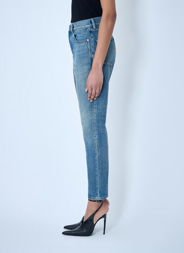 Saint Laurent 90s High-Rise Cropped Slim Jeans Blue sla0263016