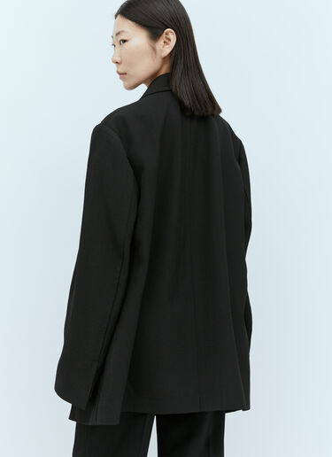 Jil Sander ラウンドジュエルウールブレザー ブラック jil0255010