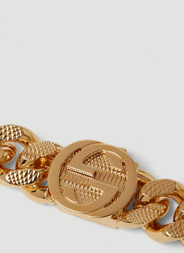 Gucci Logo Script Curb Chain Necklace Gold guc0250244