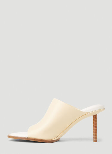 Jacquemus 레 롱드 카레 힐 뮬 크림 jac0251060