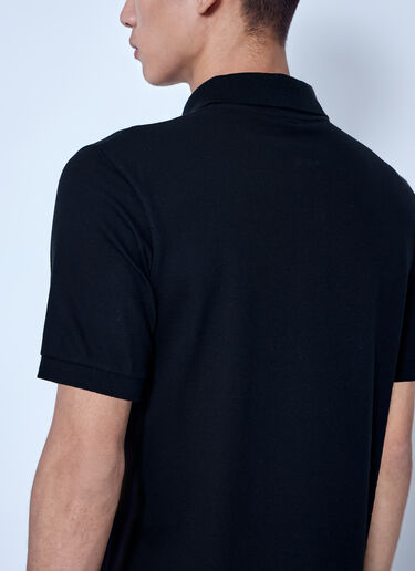 LN-CC® - Saint Laurent: Embroidered Logo Polo Shirt - Black Saint Laurent Embroidered Logo Polo Shirt Black sla0166016