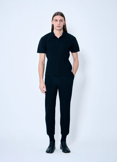 Homme Plissé Issey Miyake Pleated Polo Shirt Black hmp0159015