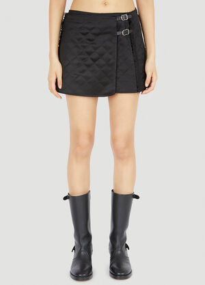 Durazzi Milano Quilted Buckle Mini Skirt Grey drz0254004