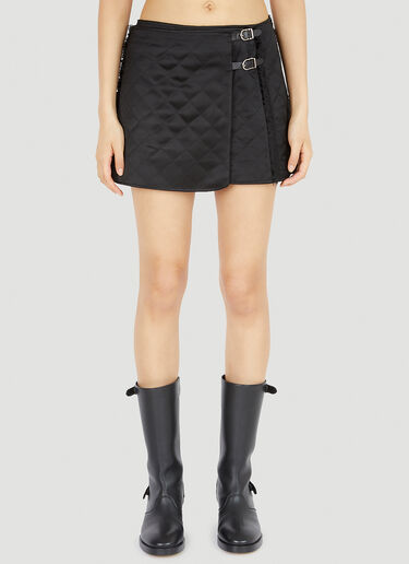 Durazzi Milano Quilted Buckle Mini Skirt Black drz0252013