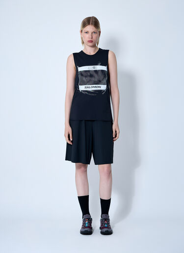 MM6 Maison Margiela x Salomon 徽标图案背心上衣  黑色 mms0261006