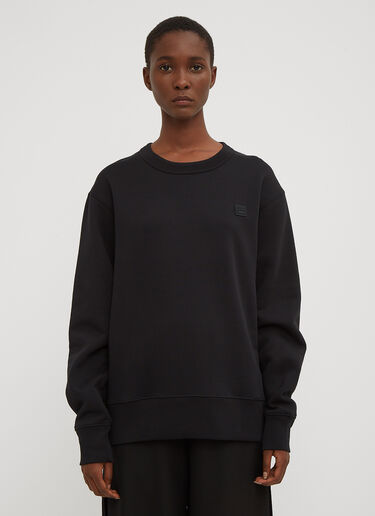 Acne Studios Fairview Oversized Face Embroidered Sweater Black acn0229047