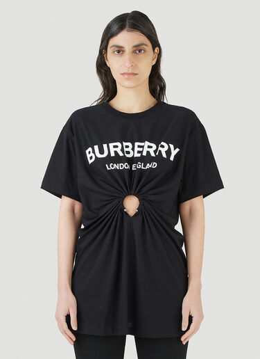 Burberry バージニア ツイストフロントTシャツ ブラック bur0245028