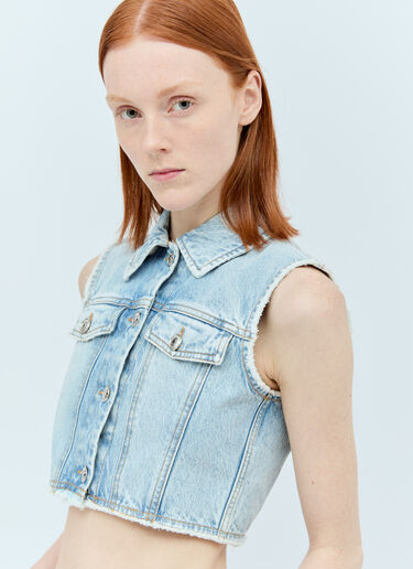 Sportmax Crop Denim Vest Blue spx0256007