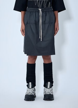 Moncler + Rick Owens Drawstring Midi Kilt Shorts Black mcs0363014