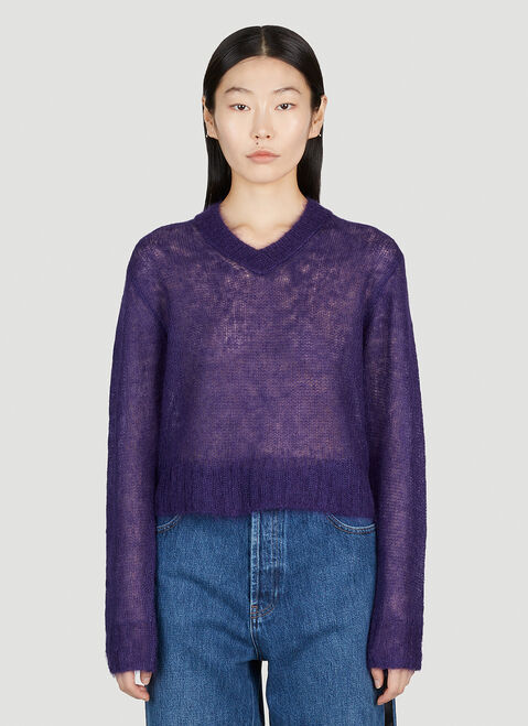 Jacquemus Cropped V-Neck Jumper Beige jac0251040
